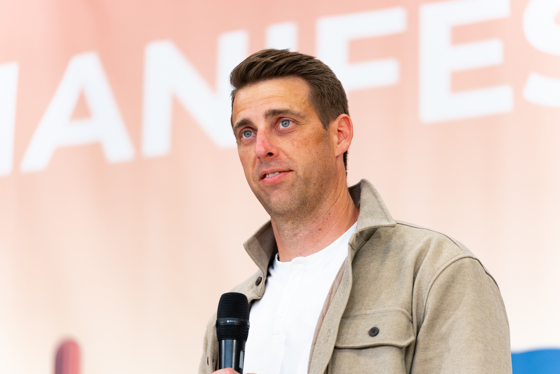 Speaker on stage at Manifest West