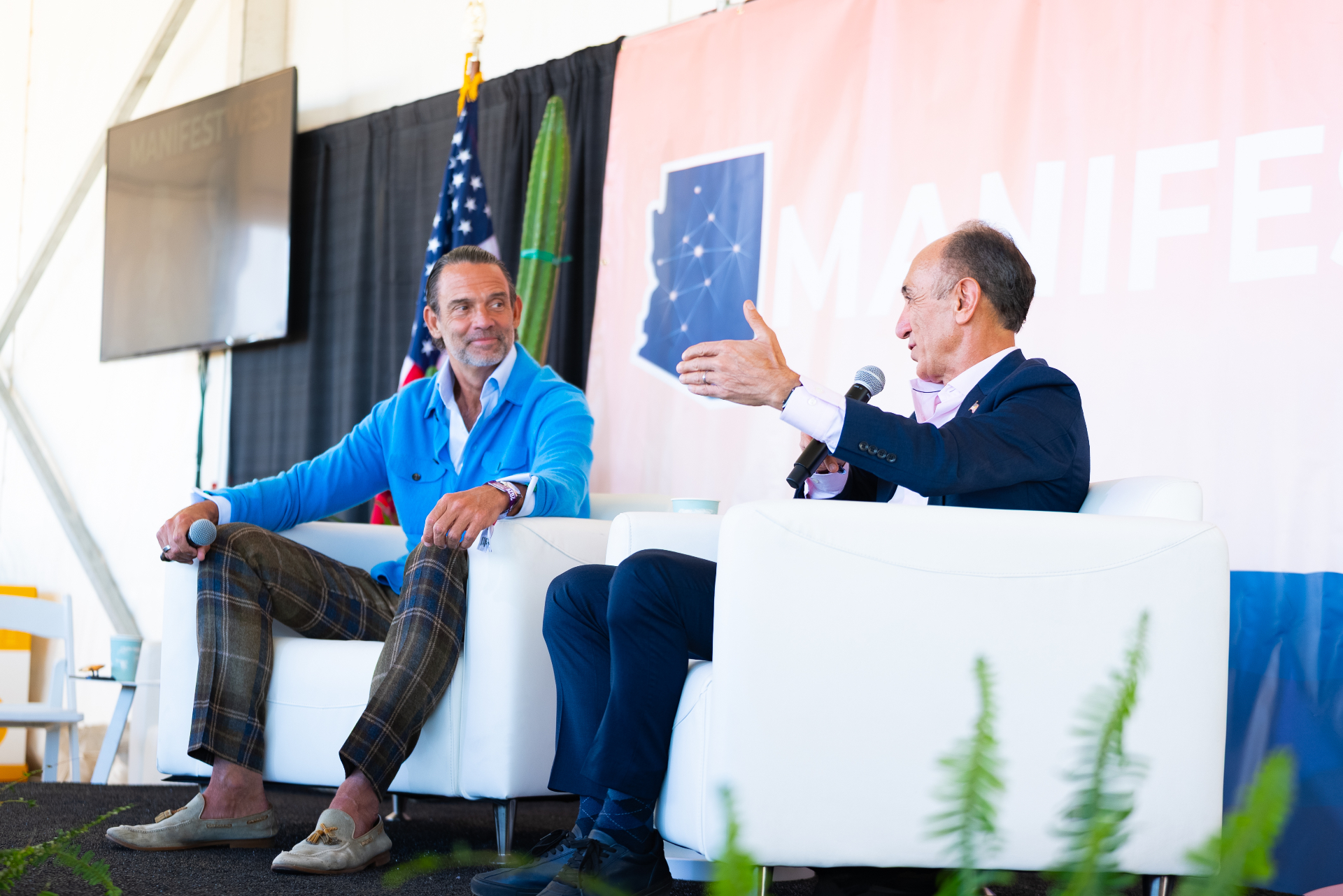 Fireside chat on stage at Manifest West